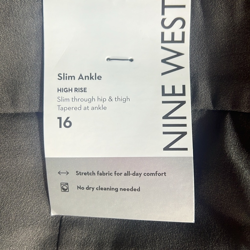 Nine West slim ankle high-rise size 16 gray pants - Picture 4 of 9